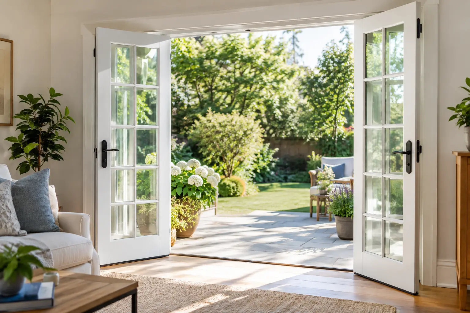 French Doors for Brighter Garden Living Spaces